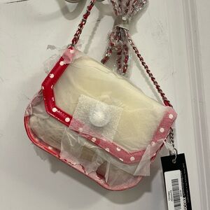 Chic Red and Cream Crossbody Bag